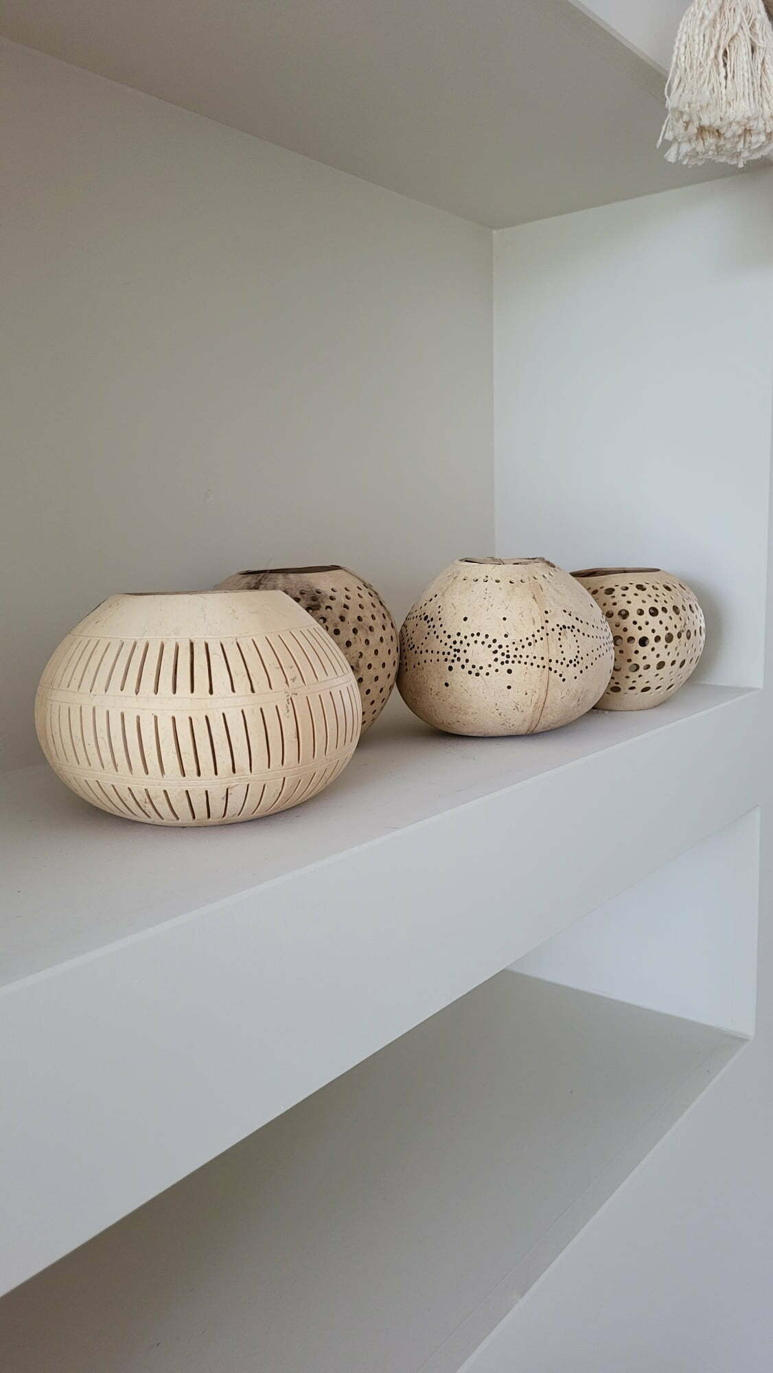 Kokosnoot Windlicht stippen