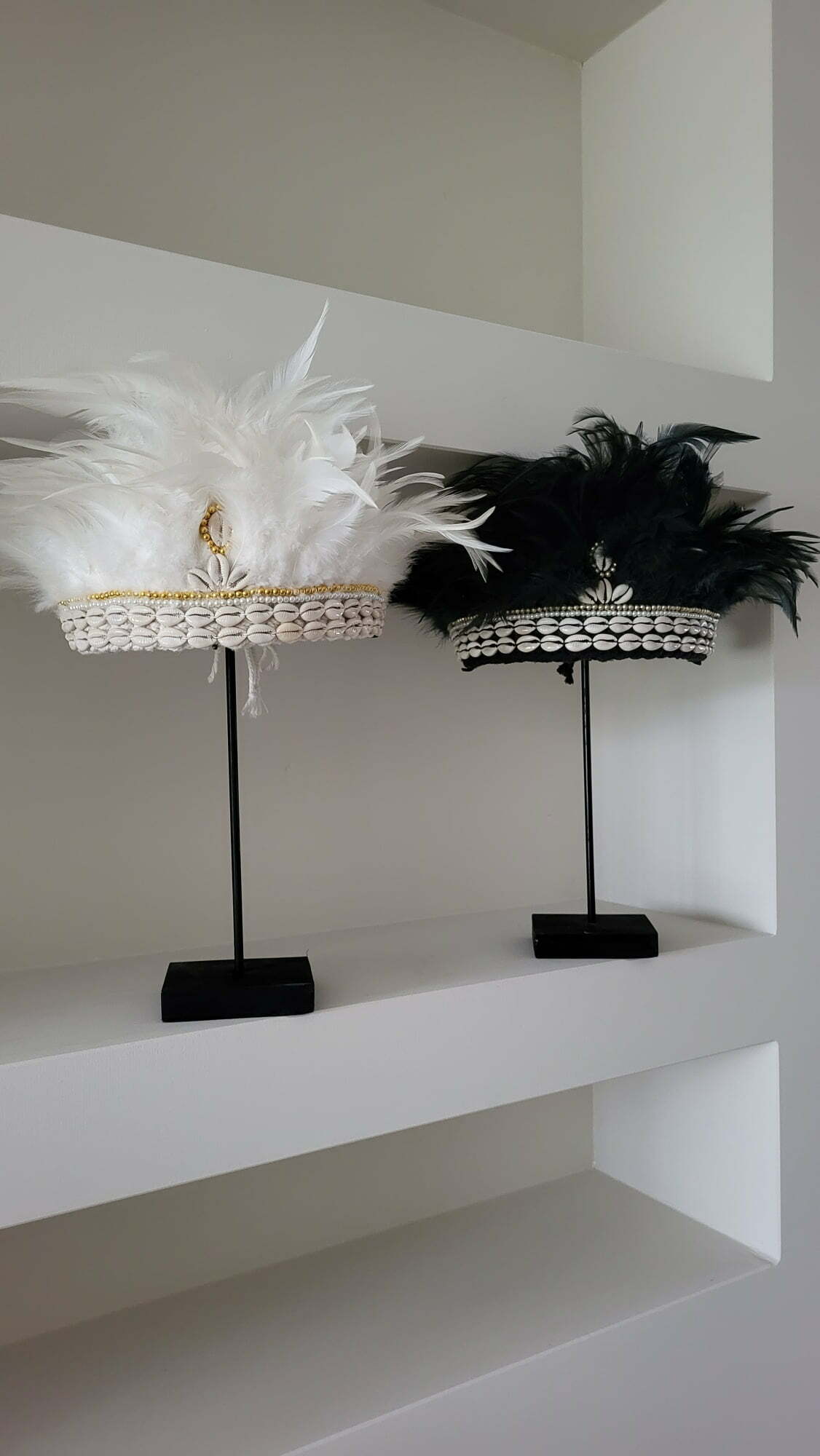 Boho Hat on stand White