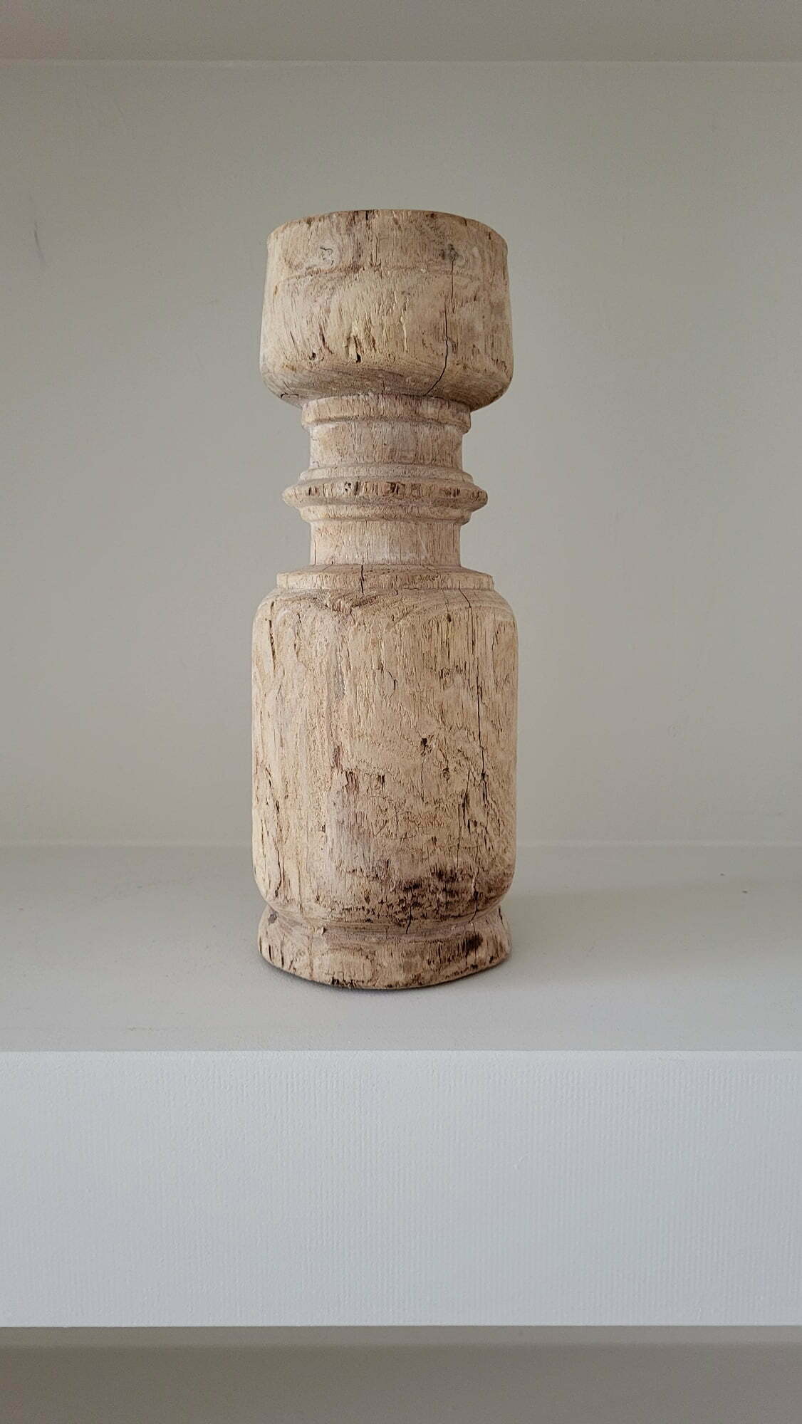 Candle Holder natural wood M 2