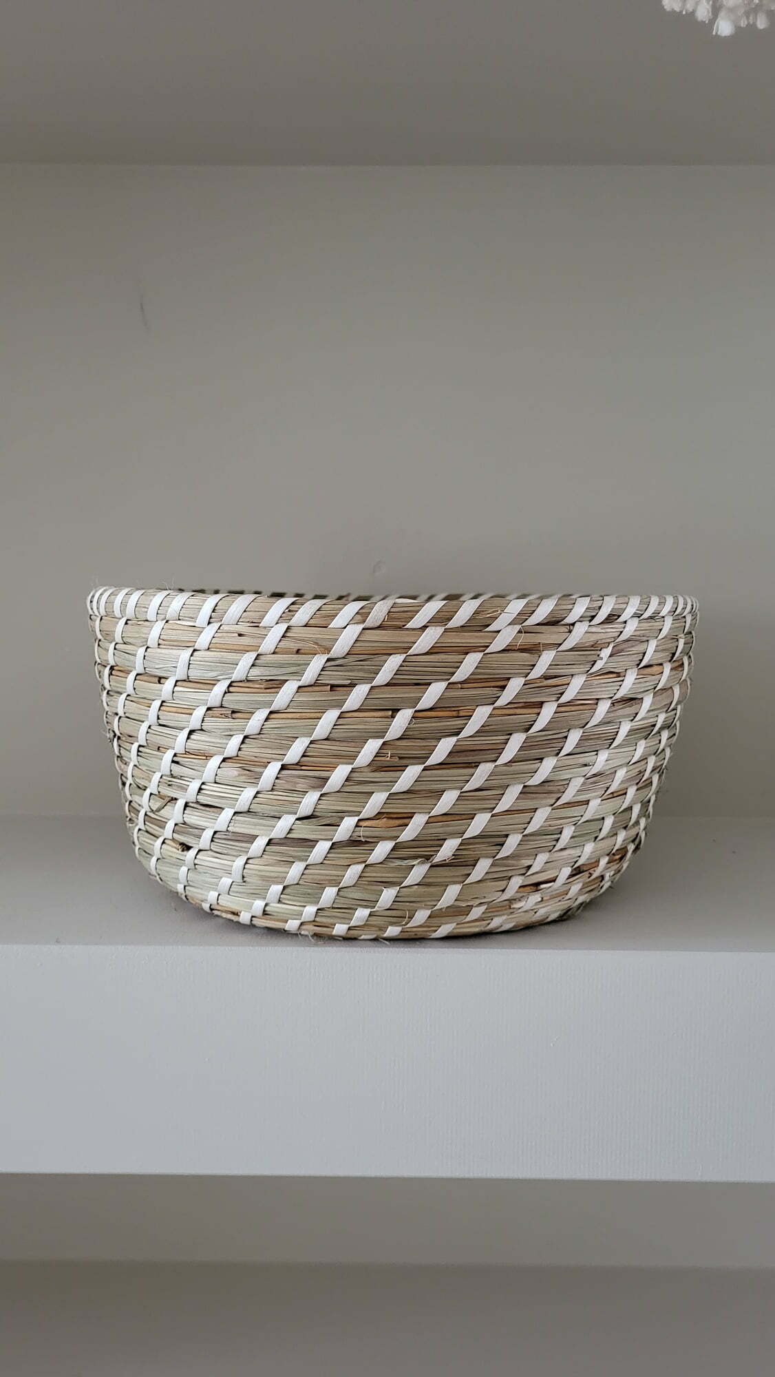 Mand Riet naturel/wit