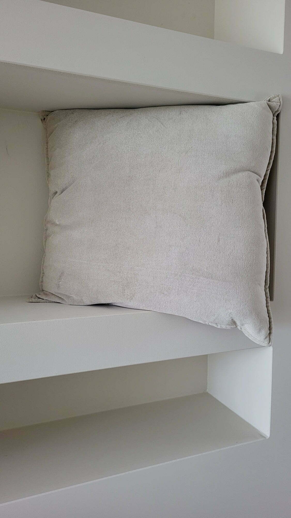 Velours Kussen lichtbeige