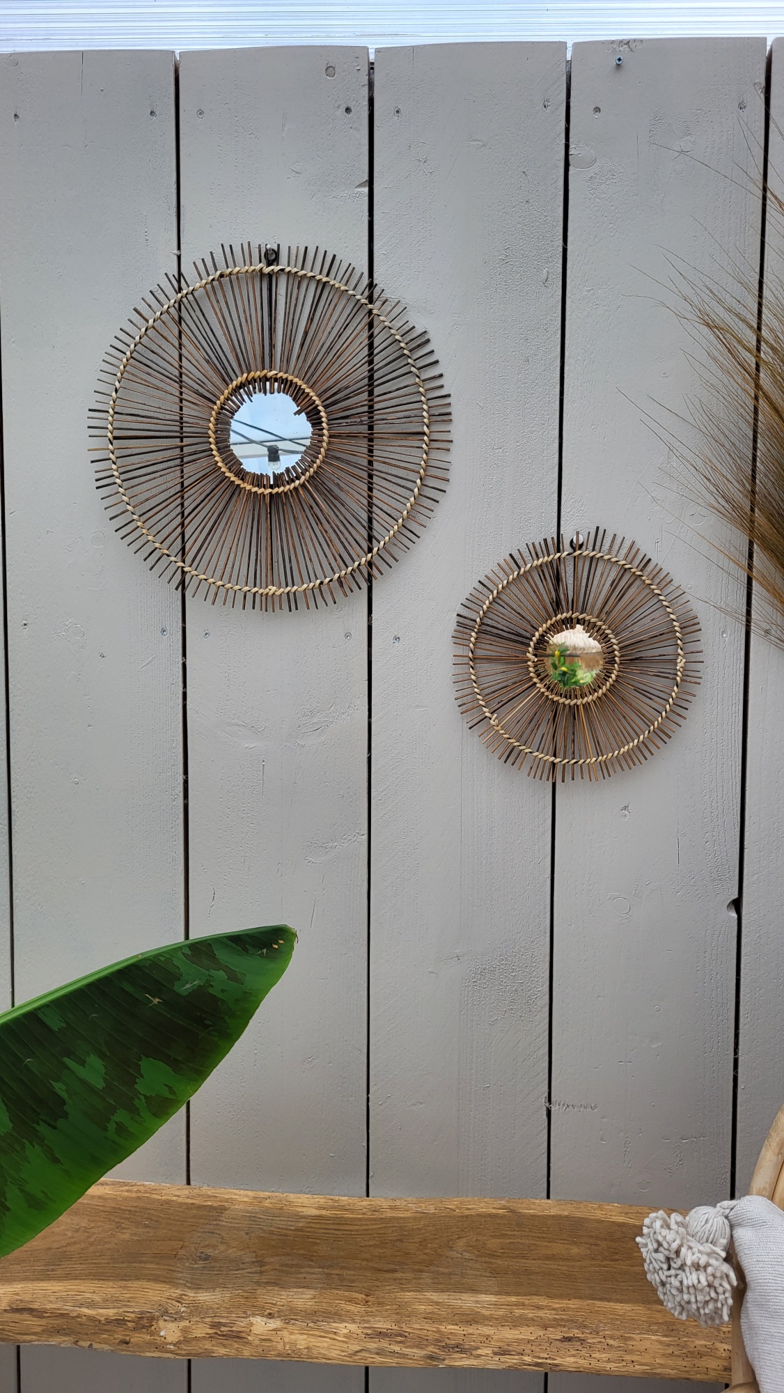 Cirkel Kokosnoot Spiegel set