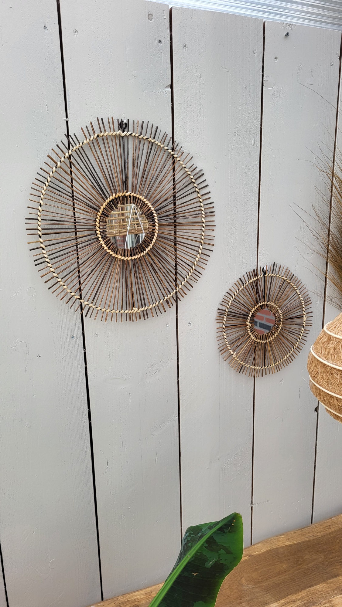 Cirkel Kokosnoot Spiegel set