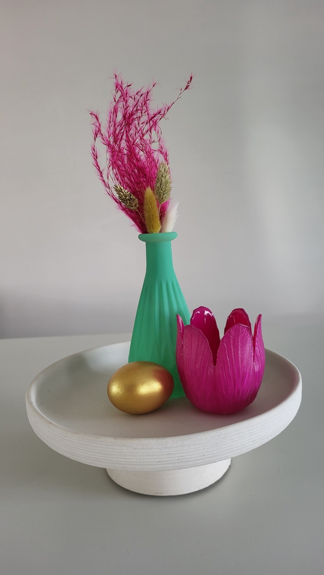 Vaasje groen met droogbloem