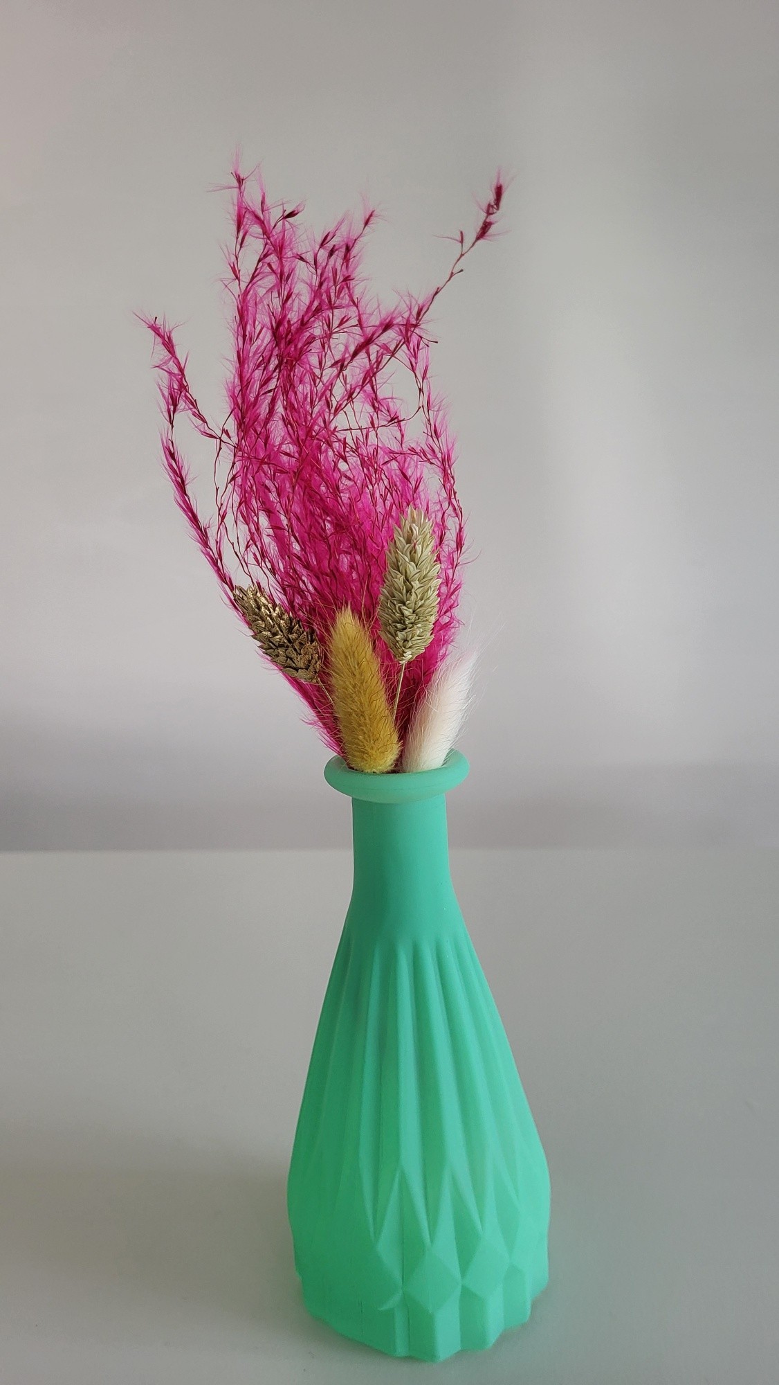 Vaasje groen met droogbloem