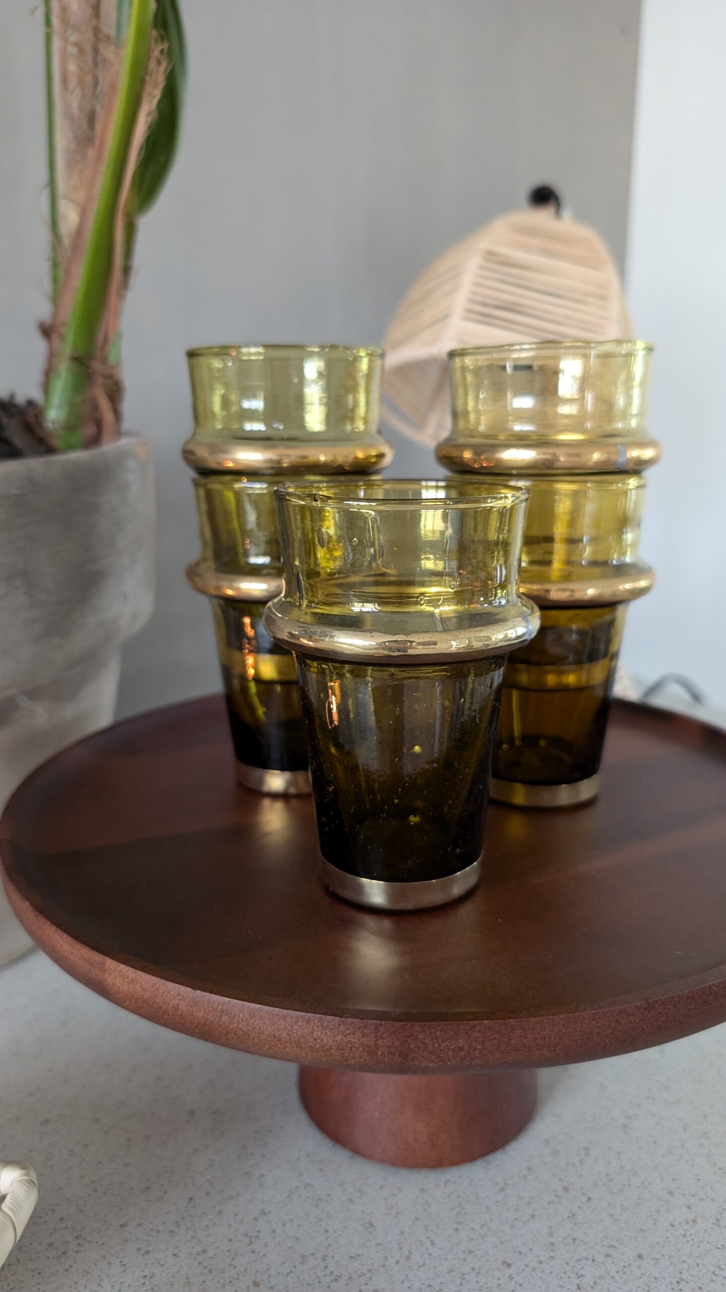 Beldi Glas Messing Smokey green