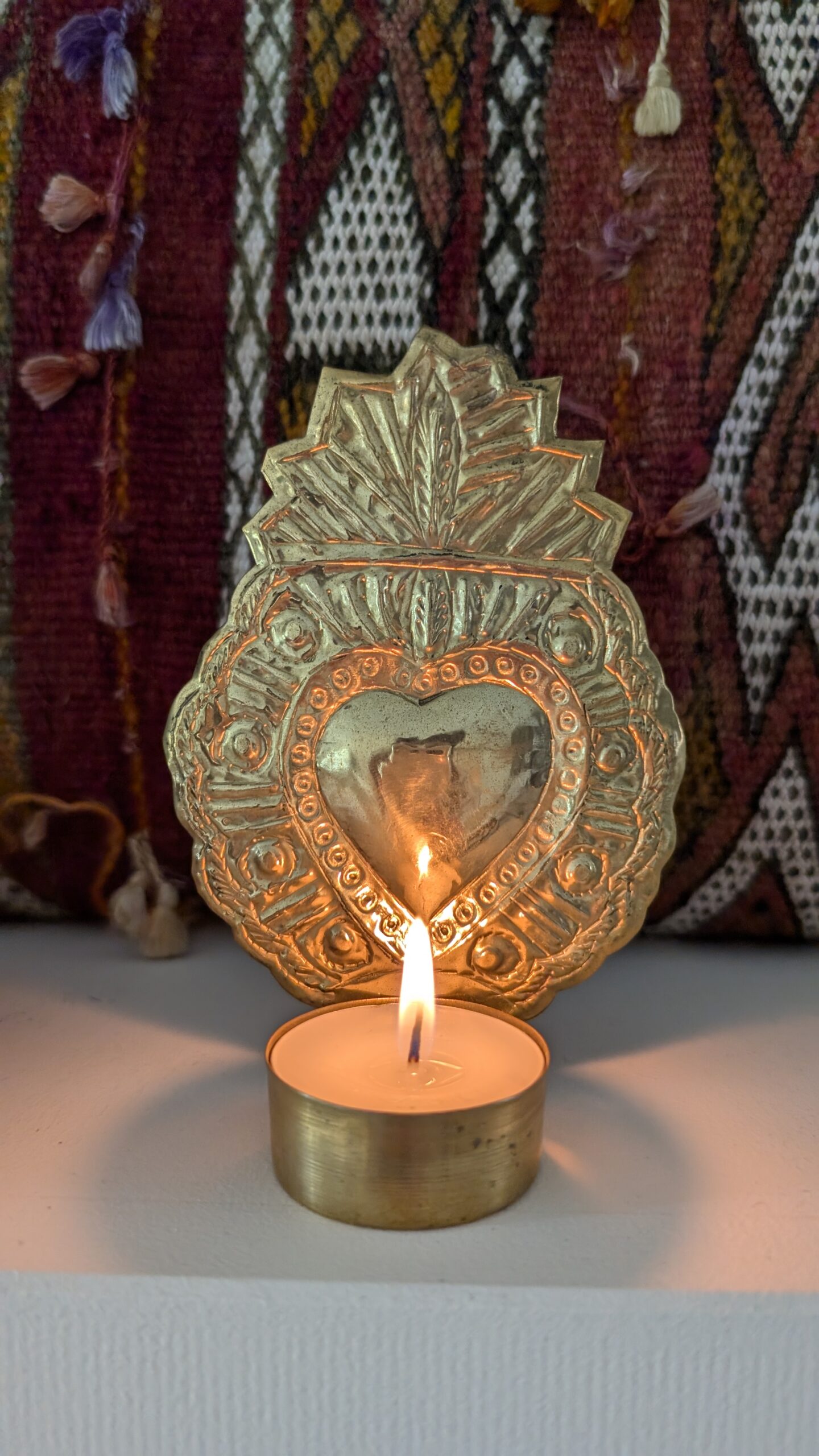 Wand Waxinelicht Messing hart